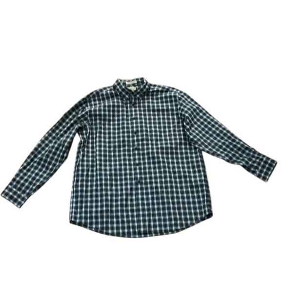 L.L. Bean Green Plaid Button Down Wrinkle Resistant Shirt Mens Size Extra Large - Picture 3 of 10